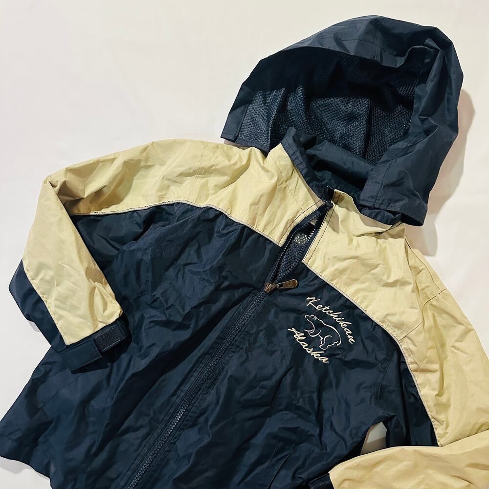 Vintage Ketchikan, Alaska Revillagigedo Island Hooded Windbreaker Jacket Sz M